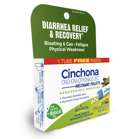 Boiron Cinchona Officinalis 30C Bonus Pack, Homeopathic Medicine for Diarrhea, Bloating, Gas, Fatigue, Physical Weakness, 240 Pellets