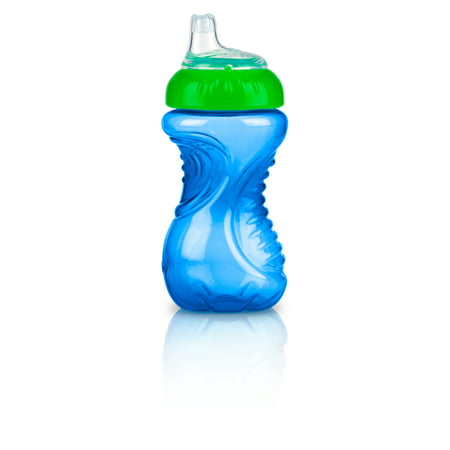 Nuby Easy Grip Soft Spout Sippy Cup, 10 oz, 3 PackGreen, Red, Blue,