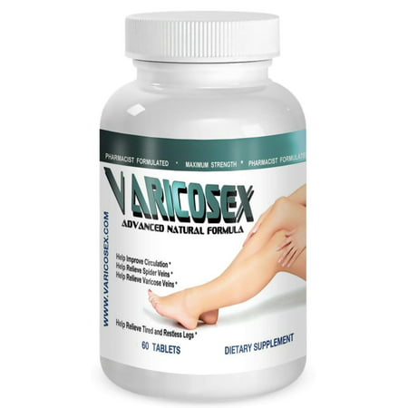 VARICOSEX Natural Varicose Vein & Spider Vein Relief, Circulation Enhancer and Pain Relief (Clinical Strength 1600Mg)