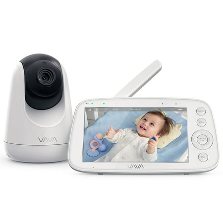 VAVA Video Baby Monitor with Pan-Tilt-Zoom Camera, 5" 720P Display, Infrared Night Vision, WhiteWhite,