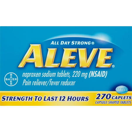Aleve Caplets with Naproxen Sodium, 220mg (NSAID) Pain Reliever/Fever Reducer, 270 Count, 270 Count (Pack of 1)