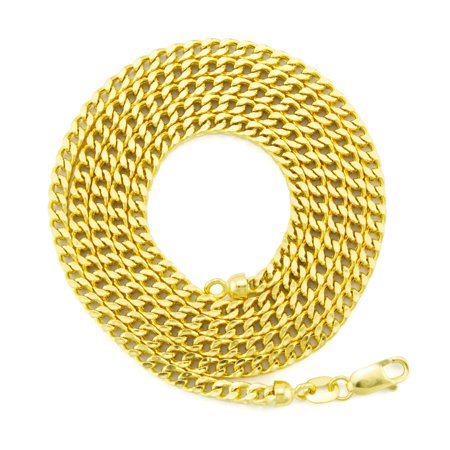 Nuragold 10k Yellow Gold 4mm Franco Chain Box Square Wheat Pendant Necklace, Mens Jewelry with Lobster Clasp 18" - 30"