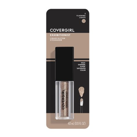 COVERGIRL Exhibitionist Liquid Glitter Eyeshadow, Shimmer Eyeshadow, 0.13 Fl Oz ,Eyeshadow, Eyeshadow Makeup, Liquid Eyeshadow, Smooth, Lightweight, Quick DryFlashing Lights,