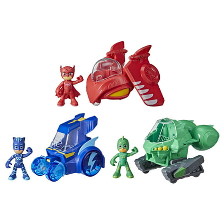 PJ Masks 3-in-1 Combiner Jet, Preschool Car Vehicle Playset, 3 Vehicles, 3 Action Figures, One Size