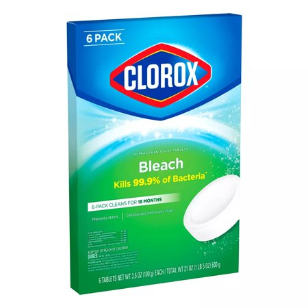 Clorox Automatic Ultra Clean Toilet Tablets Cleaner, Bleach, 6 Ct, 3.5 oz