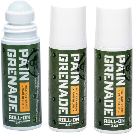 Roll on Pain Relief by Pain Grenade -with Arnica, Menthol, & Camphor - 3 Pack