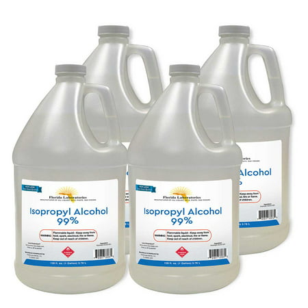Pure Anhydrous (Clear) 99% Isopropyl Alcohol, 4 Gallon Bottle (Special Pack of Four)