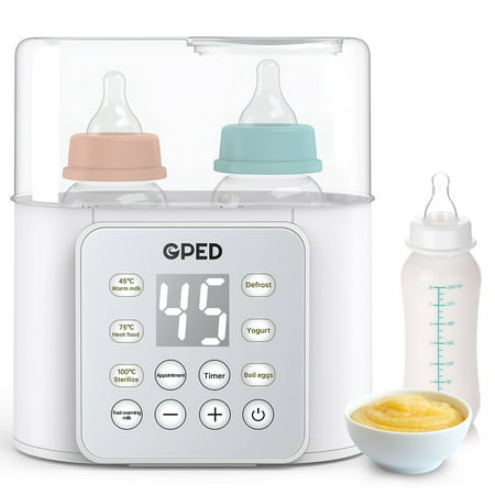 Bottle Warmer For Baby, Double Bottels Milk Warmer 9 in 1 Fast Food Heater  & Defrost BPA-Free with Appointment, LCD Display, Timer & 24H Temperature  Control for Breastmilk & Formula 