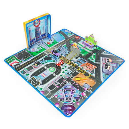 PAW Patrol, True Metal Adventure City Movie Play Mat Set with 2 Exclusive Toy Cars 1:55 Scale, Kids Toys for Ages 3 and up