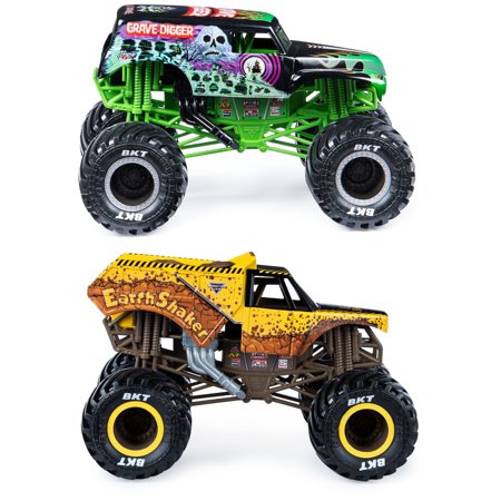 Monster Jam 1:24 Scale Die-cast 2-Pack, Grave Digger and Earth Shaker