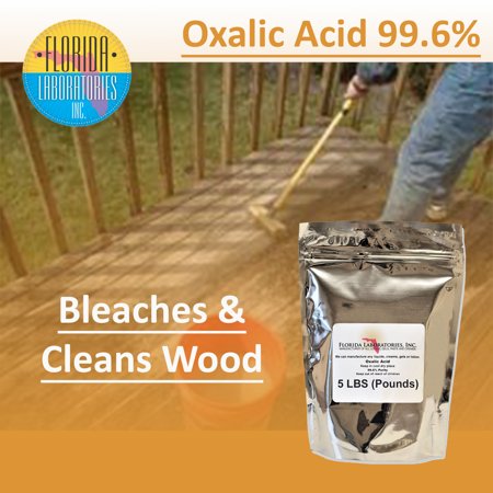 Florida Laboratories Oxalic Acid 99.6% Pure, 5 Lbs, Rust Remover, Wood Bleach