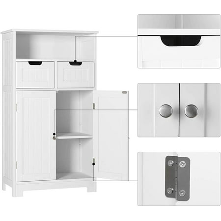 Homfa Over-the-Toilet Storage Cabinet with 2 Side Doors, Freestanding