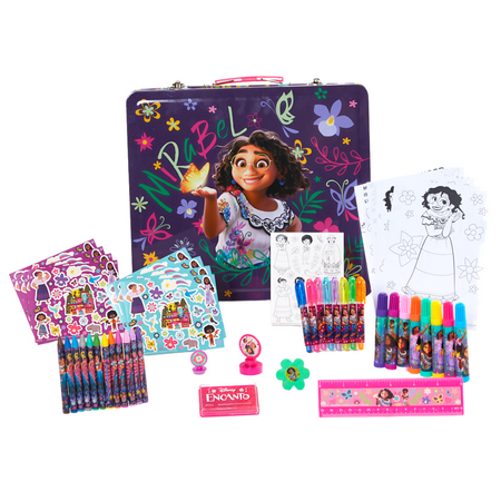 Disney Encanto Mirabel Girls Art Kit with Carrying Tin Stickers Markers Gel Pens 500 Pc