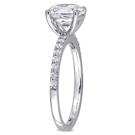 Miabella Women's 2-3/4 Carat T.G.W. Round-Cut Created White Sapphire 10k White Gold Engagement Ring