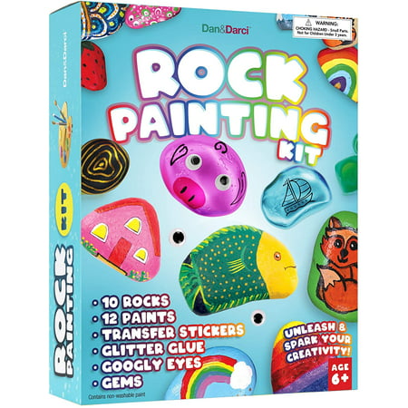 Dan&Darci Rock Painting Kit for Kids - Girls & Boys Ages 6-12