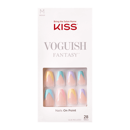 KISS Voguish Fantasy Fake Nails, Disco Ball, 28 Count