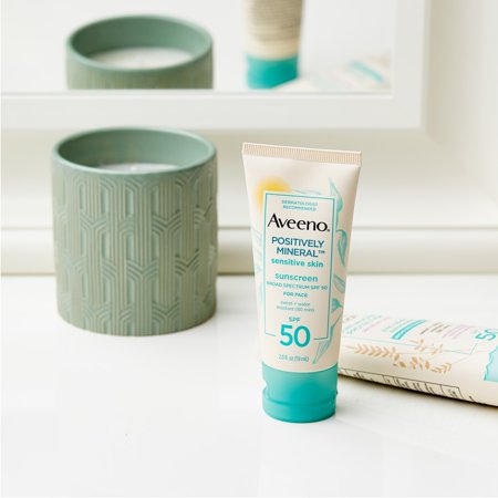 Aveeno Positively Mineral Sensitive Face Sunscreen SPF 50, 2 fl oz