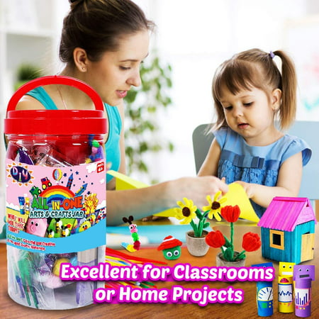 Arts and Crafts Supplies Kit Craft Set Kids Toddler Education Craft Supplies for School & Home - Ages 4 5 6 7 8 9