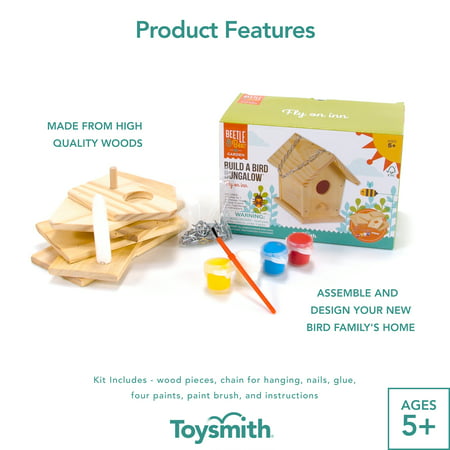 Toysmith Build A Bird House Bungalow Craft Kit (10 Pieces)