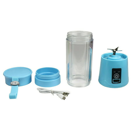 Portable Blender,Personal Blender with USB Rechargeable Mini Fruit Juice Mixer for Smoothies Shakes 380ML,BlueBlue,