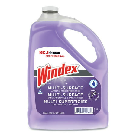 Windex 697262 128 oz. Bottle Pleasant Scent Non-Ammoniated Glass/Multi Surface Cleaner