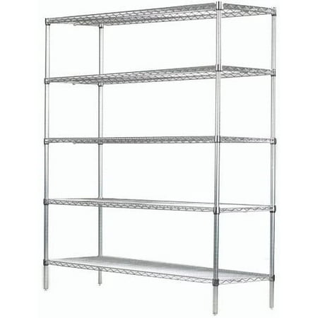 18" Deep x 18" Wide x 54" High 5 Tier Chrome Starter Shelving Unit