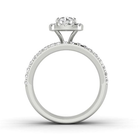 1.00ctw Diamond Halo Bridal Set Engagement Ring in 14k White Gold (1.00ctw,I2-I3, G-H), 8