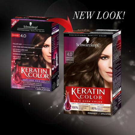 Schwarzkopf Keratin Color Permanent Hair Color Cream, 4.0 Cappuccino4.0 Cappuccino,