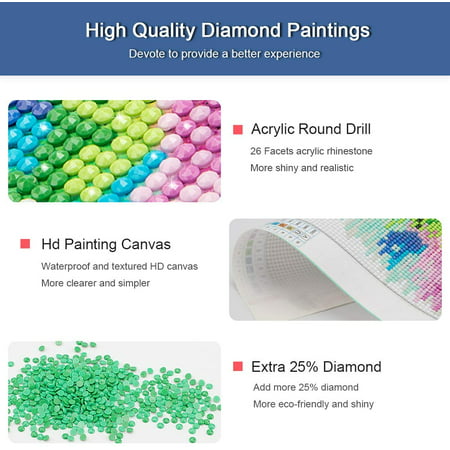 DIY 5D Diamond Painting Kits for Adult, Diamond Arts and Crafts for Kids 12x16 Inch