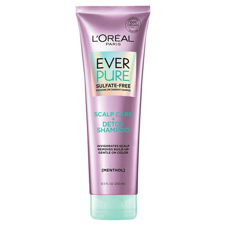 L'Oreal Paris EverPure Scalp Care + Detox Sulfate Free Shampoo with Menthol, 8.5 fl oz, 8.5 FL OZ (250 ml)