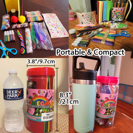 Arts and Crafts Supplies for Kids - Perfect Christmas/Thanksgiving/New Year/Birthday/Holiday Gifts, All in One D.I.Y. Crafting Materials Set for School Projects Toddler Activities