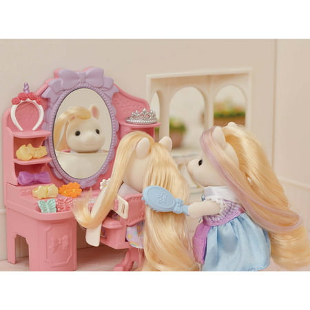 Calico Critters Pony's Stylish Hair Salon, Dollhouse Playset with Figure and Accessories