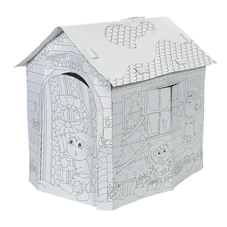 Color Your Own Santa'S Workshop Play House - Craft Kits - 1 Piece