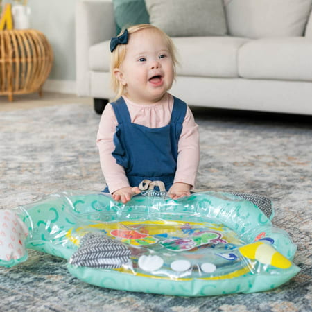 Infantino Pat & Play Water Mat Baby Playmat for Tummy Time & Sensory Play, Narwhal & Sea Pals, Unisex
