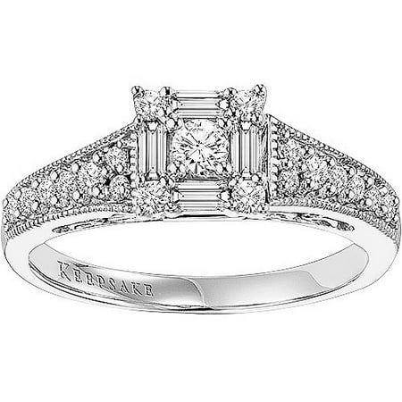 Keepsake Sincerity 1/2 Carat T.W. Diamond 10kt White Gold Engagement Ring, White, 7