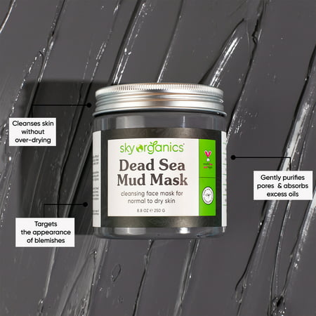 Sky Organics Dead Sea Mud Mask for Face to Detoxify and Cleanse, 8.8 fl oz