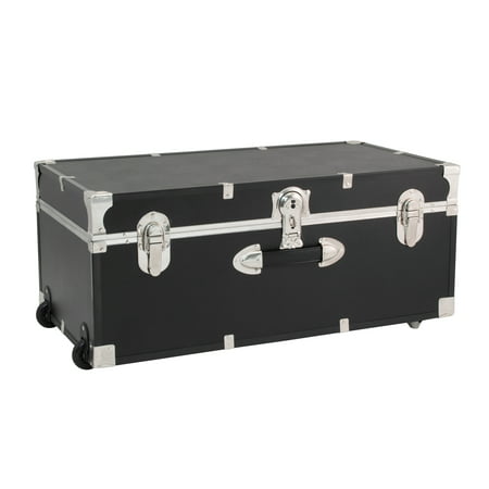 Seward Explorer 30" Trunk with Wheels & Lock, Wood Storage Container for Adults, Multiple ColorsBlack,