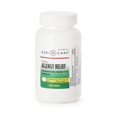 Health*Star Allergy Relief 4 mg Chlorpheniramine Maleate Tablet, 1,000 per Bottle