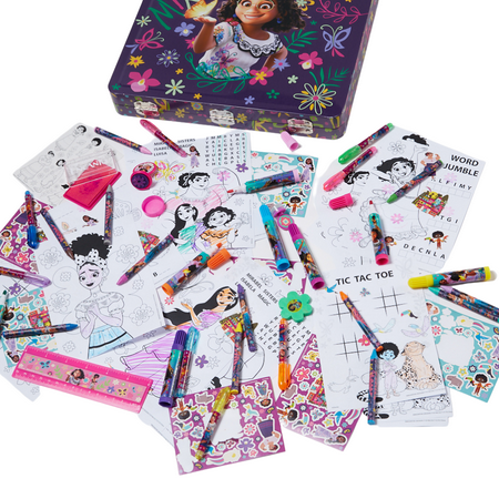 Disney Encanto Mirabel Girls Art Kit with Carrying Tin Stickers Markers Gel Pens 500 Pc
