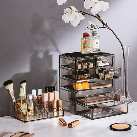 Sorbus Acrylic Cosmetic and Jewelry Storage Case Display, BlackBlack,