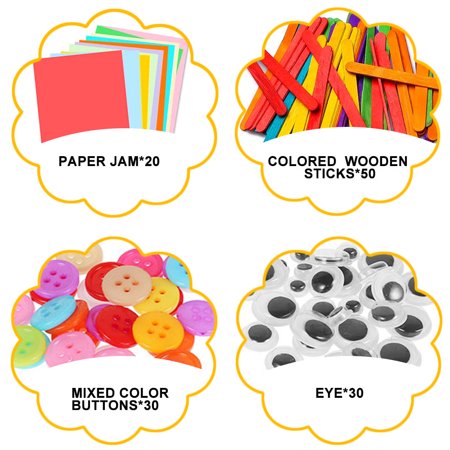 NKTIER Assorted Arts And Crafts Supplies For Kids DIY Collage School Crafting Materials Supply Set Craft Art Material Kit In Bulk For Kids Crafts Set For School Projects DIY Activities, 1pc