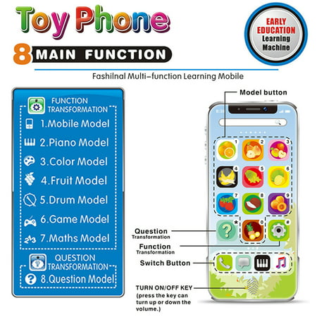 Baby Cell Phone Toy LED Musical Early Learning Educational Toy Phone for KidsPurple,