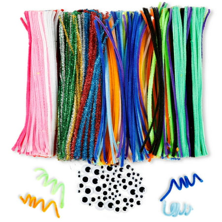 Incraftables 600pcs Pipe Cleaners Craft Set with 40 Colors Chenille Stems W/ Googly Eyes