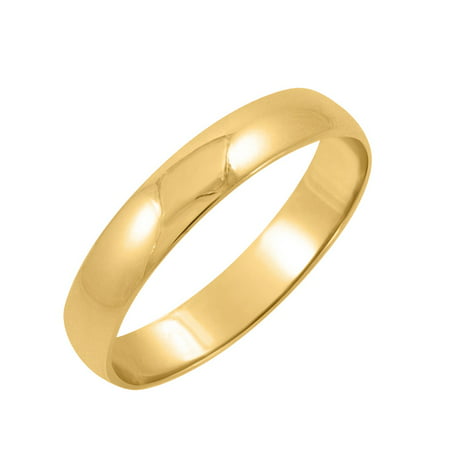 Men's 10K Yellow Gold 4mm Traditional Fit Plain Wedding Band (Available Ring Sizes 7-12 1/2) Size 11.5