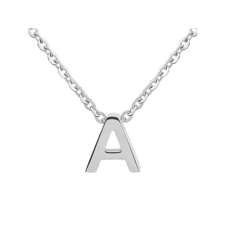Coastal Jewelry Initial Stainless Steel Necklace (18") - Letter AA,