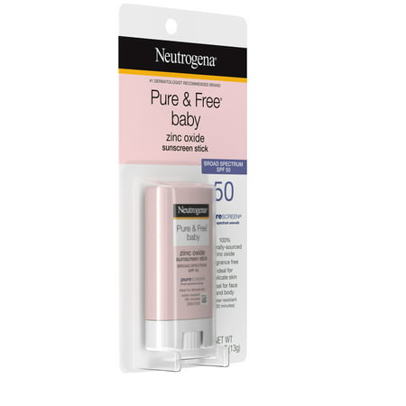 Neutrogena Pure & Free Baby Mineral Sunscreen Stick, SPF 50, 0.47 oz, 0.47 Ounce Pack of 1