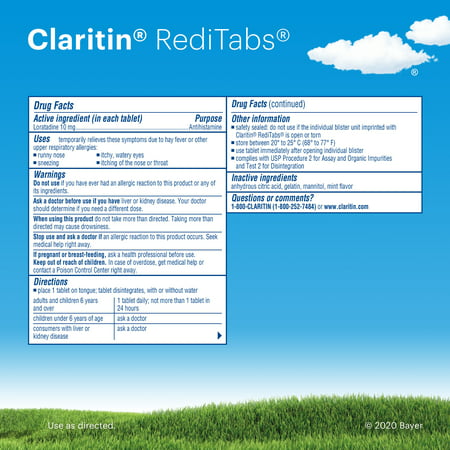 Claritin Juniors RediTabs, 24 Hour Non-Drowsy Allergy Medicine, 10 mg, 30 Ct