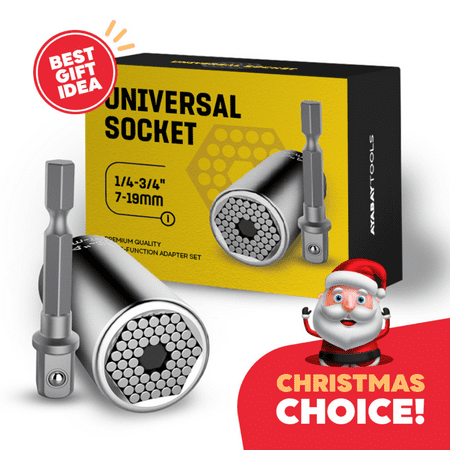 Universal Socket Tools Gifts for Men Dad - 2pcs Socket Set with Power Drill Adapter Cool Stuff, Super Universal Socket Grip Gadgets for Men, Tool for Men Women Husband, Stocking Stuffers for Men