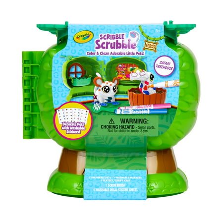 Crayola Scribble Scrubbie Pets Safari Treehouse, Toy Storage Case, Gift for Kids