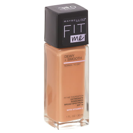 Maybelline Fit Me Dewy + Smooth Liquid Foundation Makeup with SPF 18, Sun Beige, 1 fl oz310 Sun Beige,